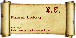 Muzsai Bodony névjegykártya